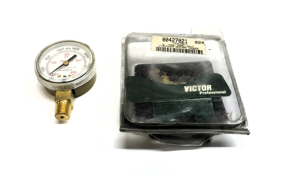 Victor 2" x 400 PSIG Air Pressure Gauge 1424=0017 NOS