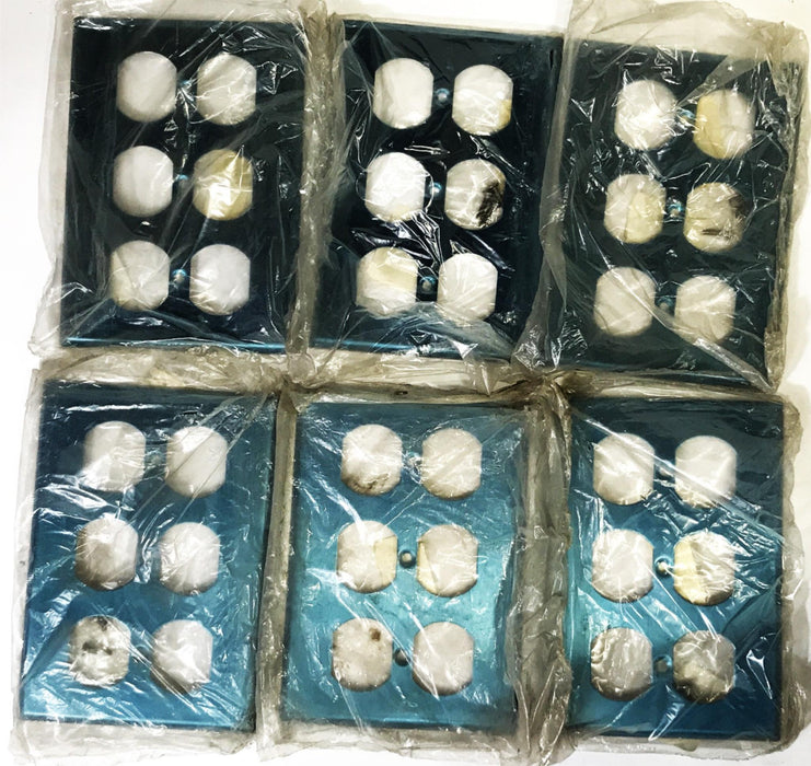 Leviton Stainless Steel 3-Gang 6-Hole Wall Plate 104-84030-40 [Lot of 6] NOS