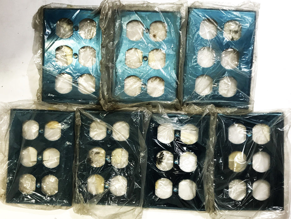 Leviton Stainless Steel 3-Gang 6-Hole Wall Plate 104-84030-40 [Lot of 7] NOS
