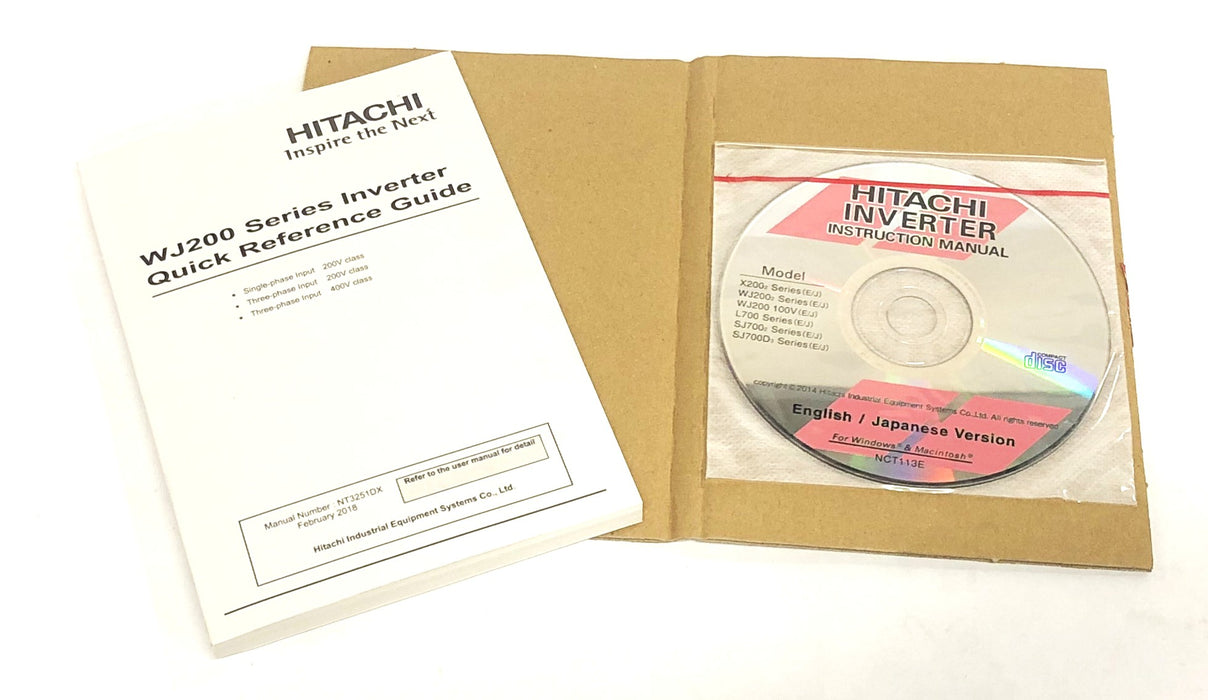 Hitachi Ver. 3.2 1PH Inverter Drive WJ200-037LF NOS