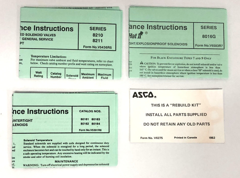 ASCO Solenoid Repair Kit 302280 NOS