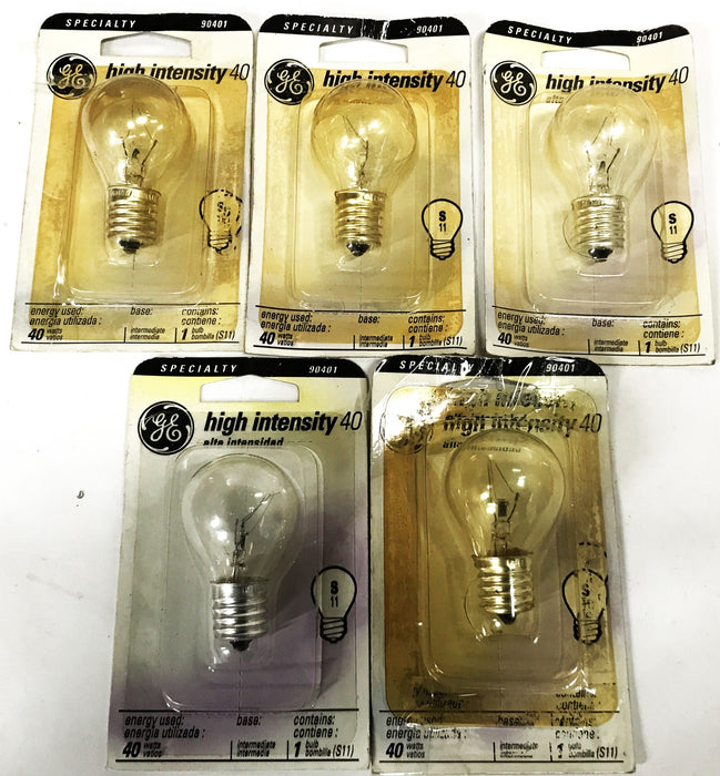 GE E17 Base 40 Watt High Intensity Bulb 90401 [Lot of 5] NOS