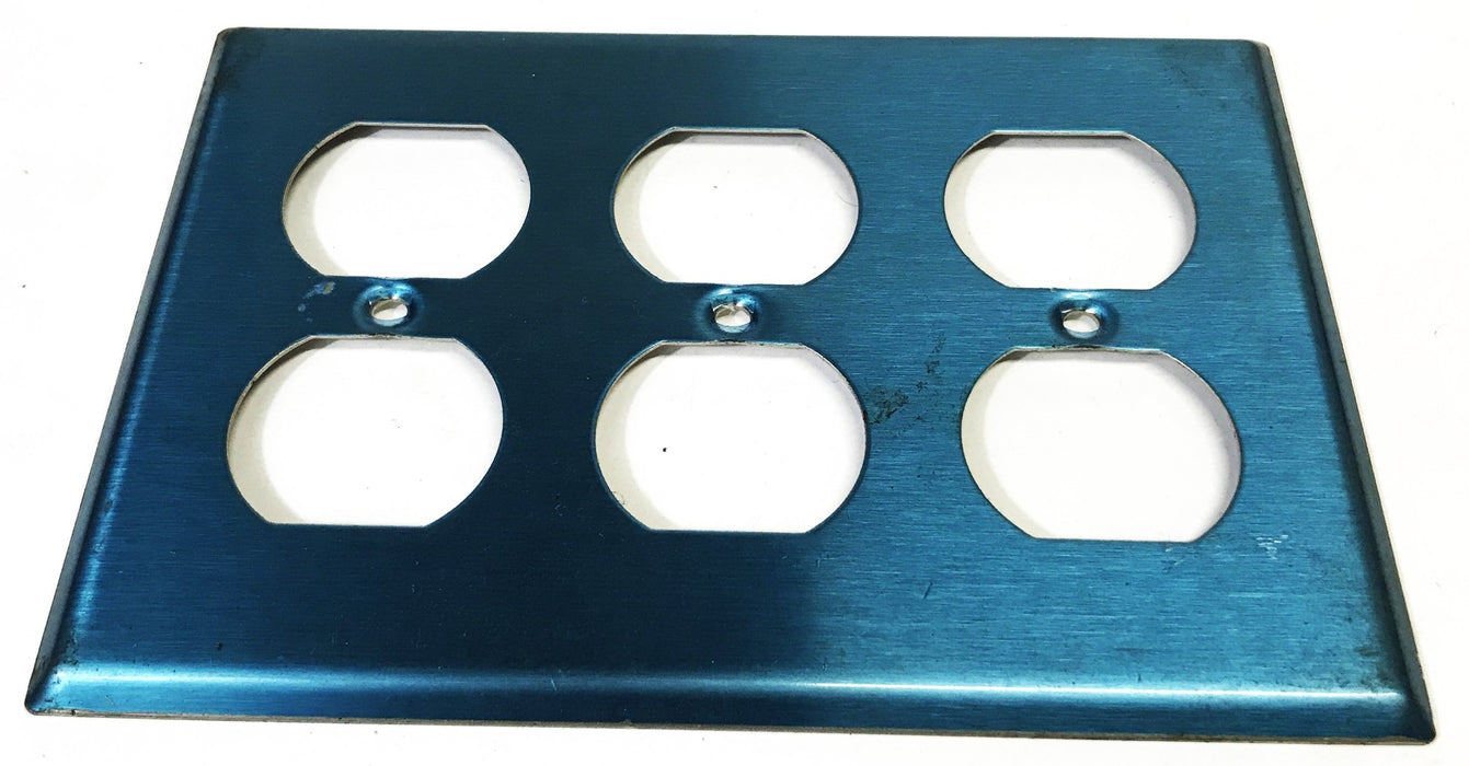 Leviton Stainless Steel 3-Gang 6-Hole Wall Plate 104-84030-40 [Lot of 6] NOS
