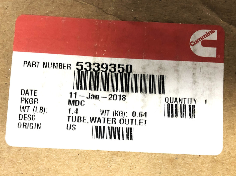 Cummins Water Outlet Tube 5339350 NOS