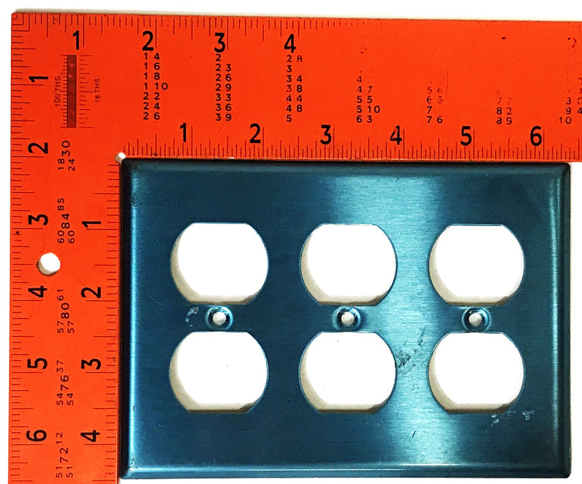 Leviton Stainless Steel 3-Gang 6-Hole Wall Plate 104-84030-40 [Lot of 6] NOS