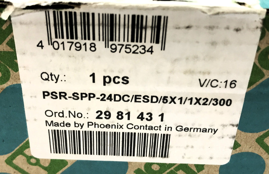 Phoenix Contact Safety Relay PSR-SPP-24DC/ESD/5X1/1X2/300 NOS