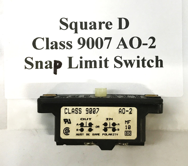 Square D Snap Action Limit Switch Class 9007 AO-2 [Lot of 3] NOS