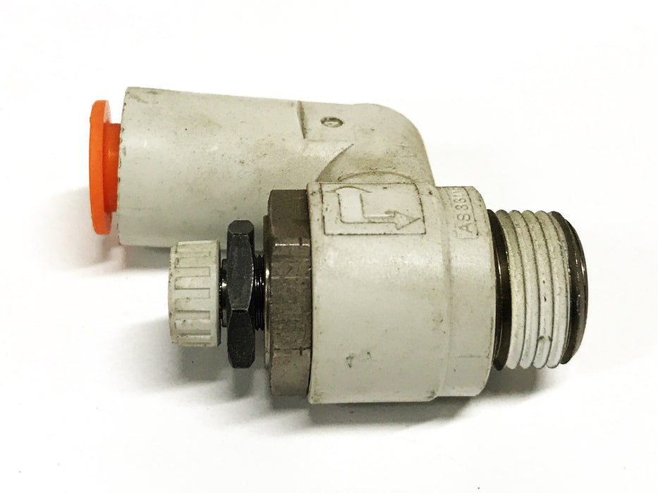 SMC 10mm x 3/8 BSPT Air Flow Control Valve AS3311F [Lot of 3] NOS