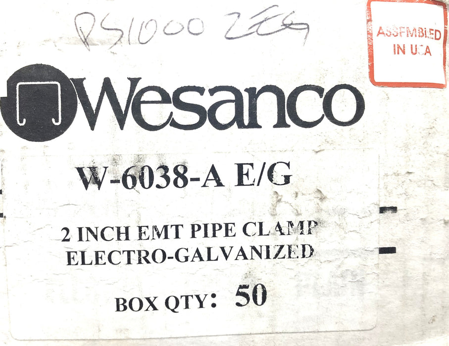 Wesanco Westrut 2 Inch Electro-Galvanized Pipe Clamp W-6038-A [Lot of 21] NOS