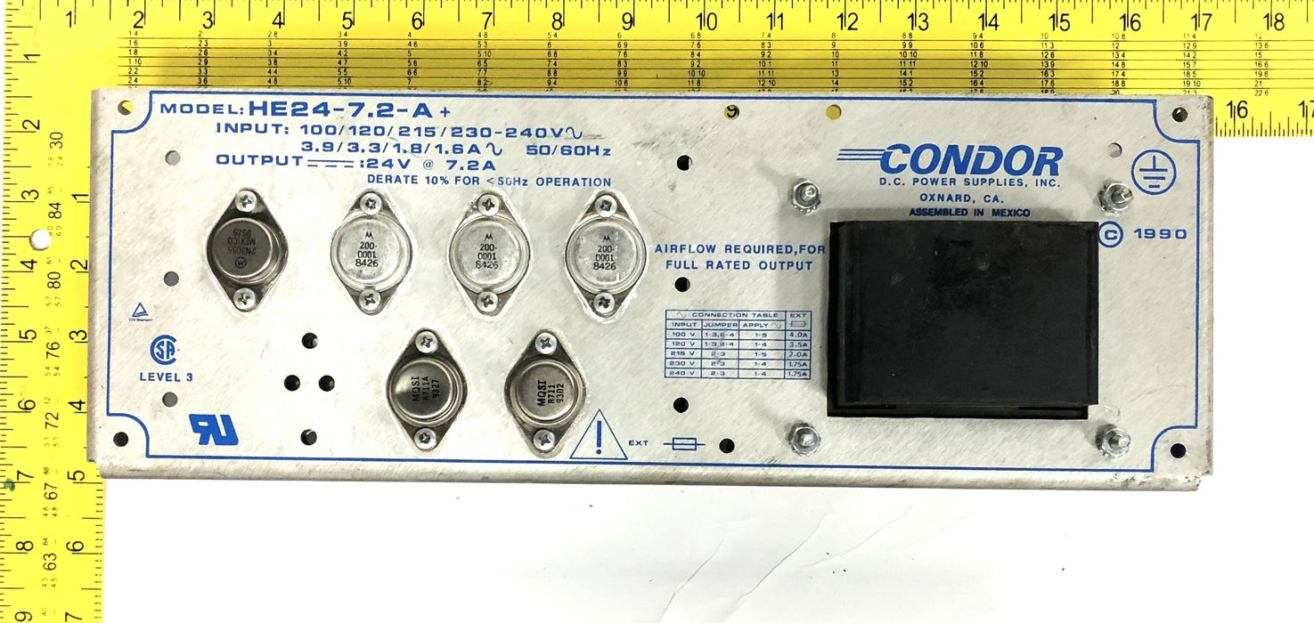 Condor 100/120/215/230-240V Power Supply HE24-7.2-A+ USED