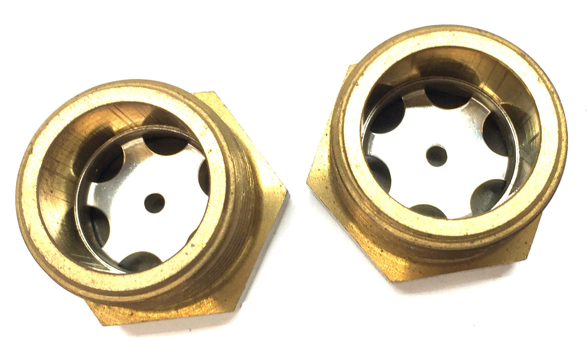 Unbranded Hex Head Brass 1-1/4" x 1" Sight Glass [Lot of 2] NOS
