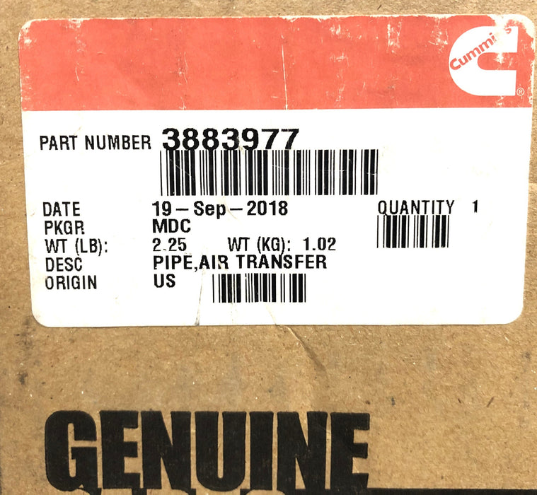 Cummins Air Transfer Elbow Pipe 3883977 NOS