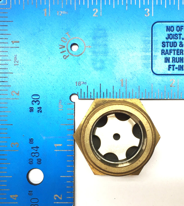 Unbranded Hex Head Brass 1-1/4" x 1" Sight Glass [Lot of 2] NOS