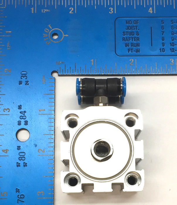 Festo Compact Cylinder w/Dual PTC Fittings ADN-S-32-5-I-P-A (8076363) USED