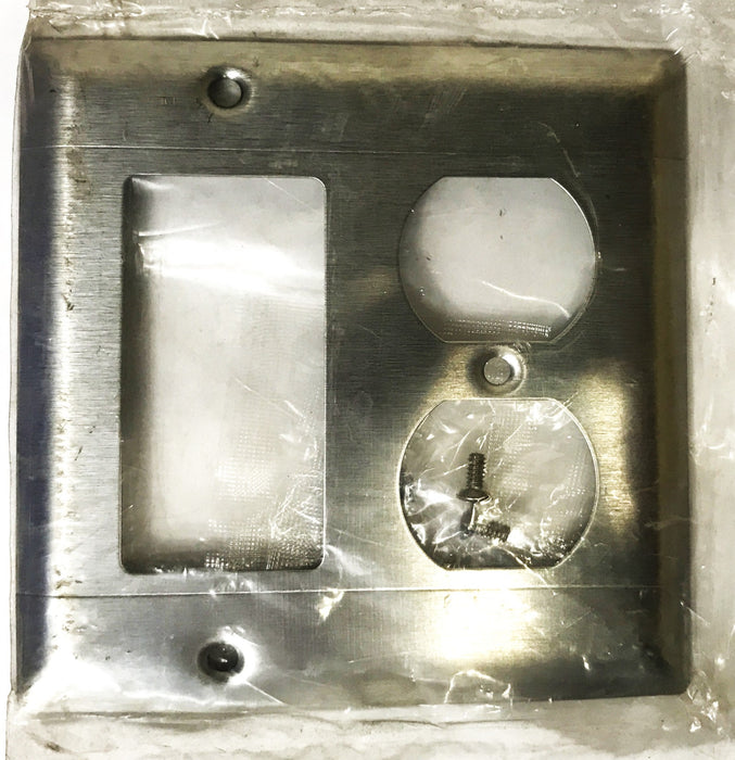 Sierra Electric 2-Gang 3-Hole Stainless Steel Wall Plate SS826 [Lot of 6] NOS
