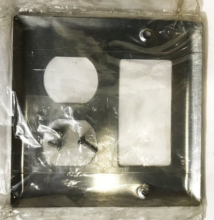 Sierra Electric 2-Gang 3-Hole Stainless Steel Wall Plate SS826 [Lot of 7] NOS