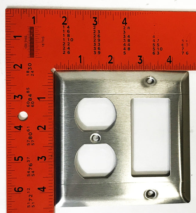 Sierra Electric 2-Gang 3-Hole Stainless Steel Wall Plate SS826 [Lot of 6] NOS