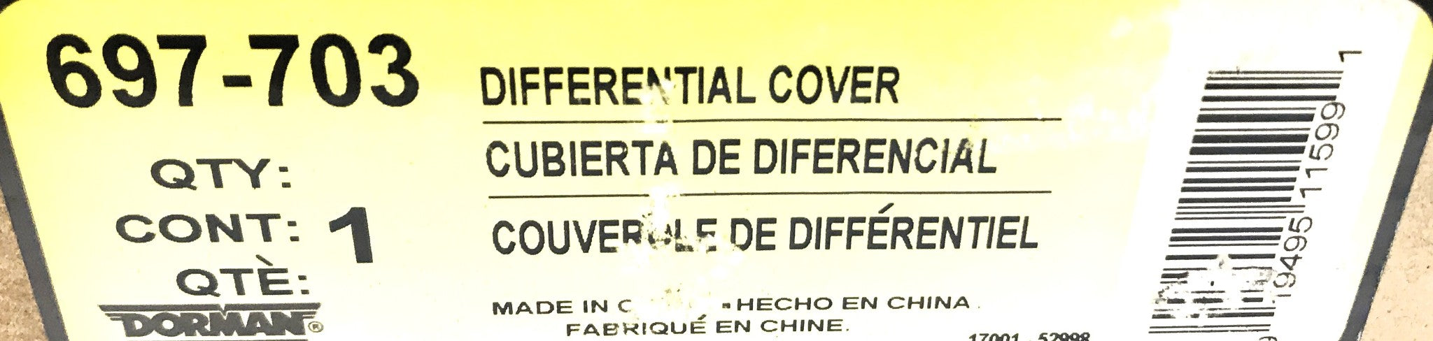 Dorman Differential Cover 697-703 NOS