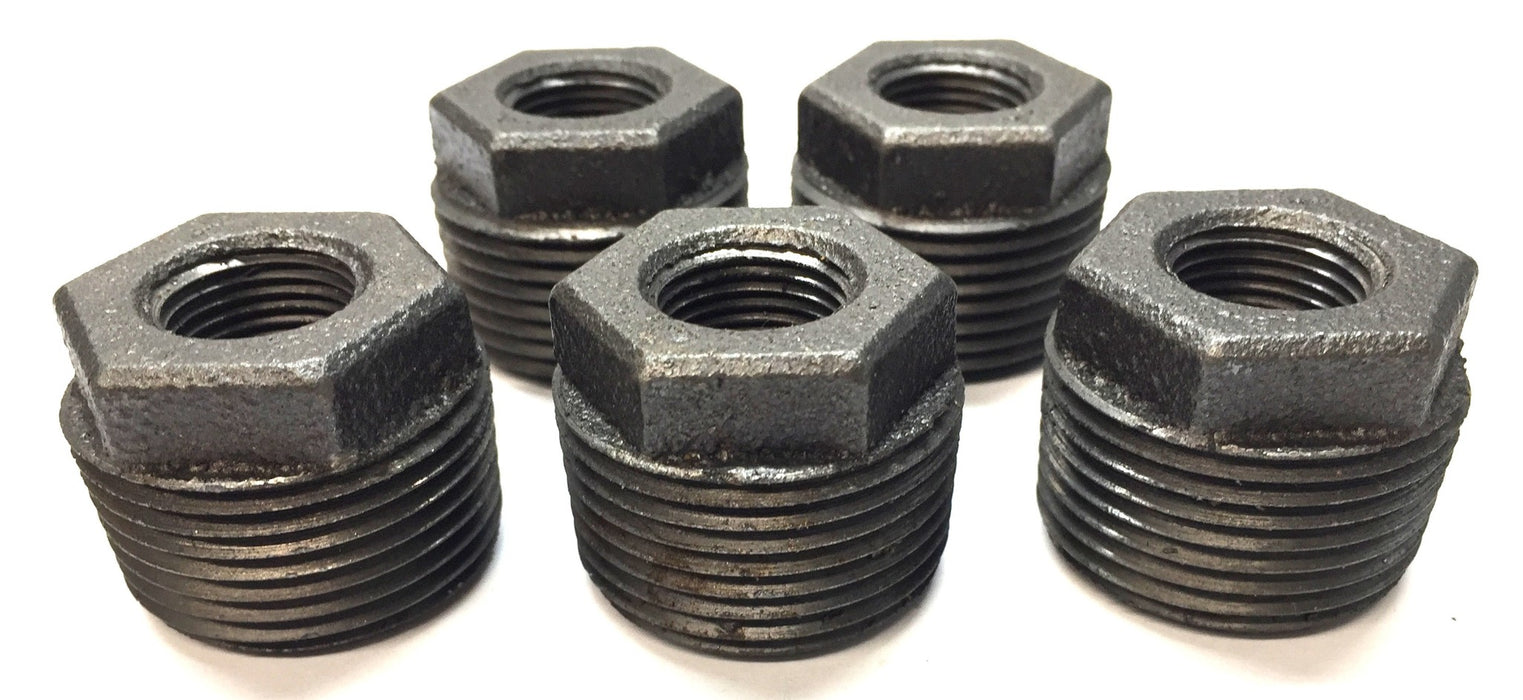 Unbranded Schedule 40 Black 1" x 3/8" Hex Bushing 13356-3D [Lot of 5] NOS
