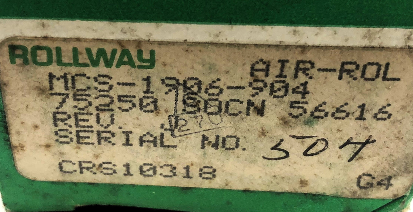Rollway Cylindrical Roller Bearing MCS-1906-904 (75250 SOCN 56616) NOS