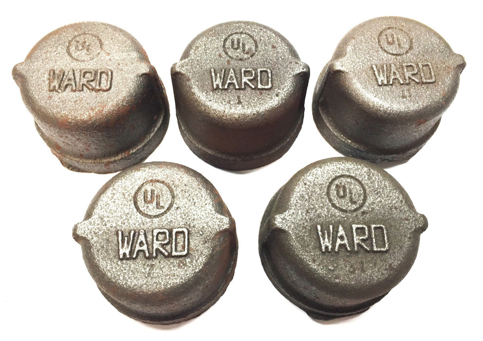 Ward 1-1/4" Malleable Iron Pipe Cap [Lot of 5] NOS
