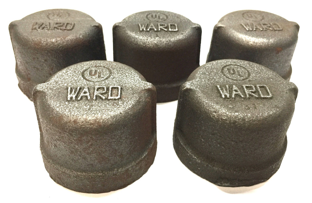 Ward 1-1/4" Malleable Iron Pipe Cap [Lot of 5] NOS