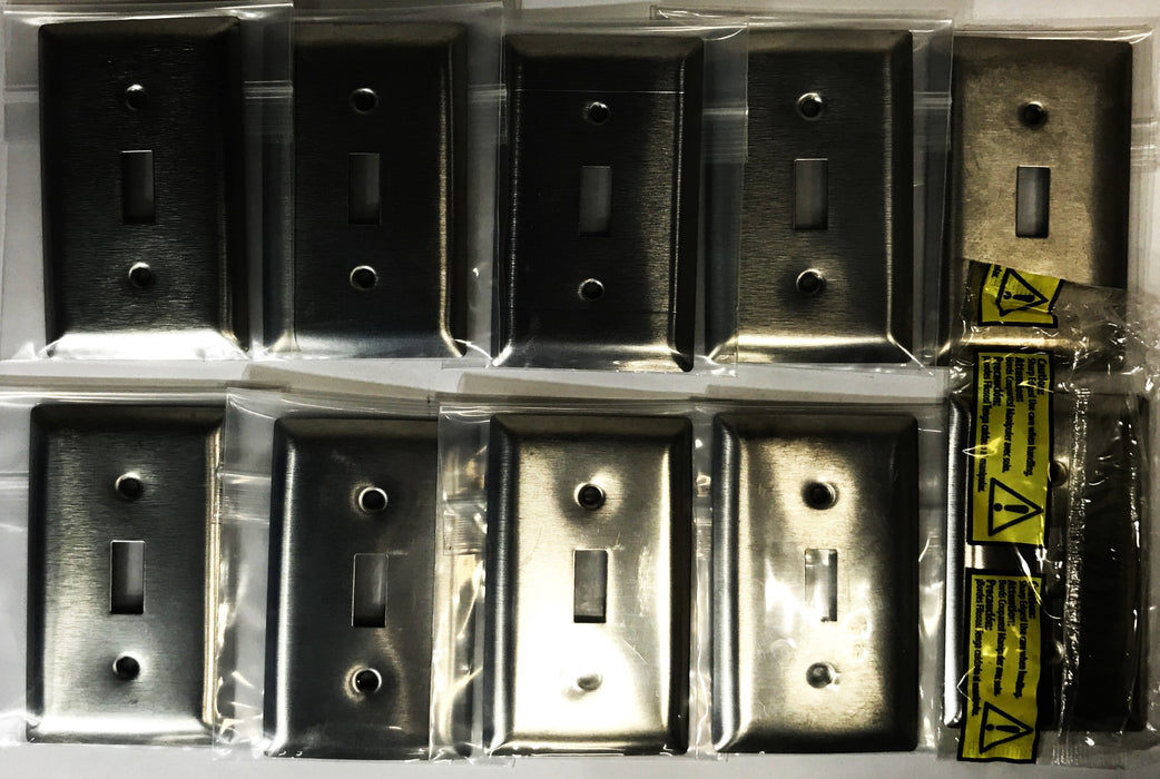 Pass & Seymour Stainless Steel Toggle Switch Wall Plate SS1 [Lot of 10] NOS