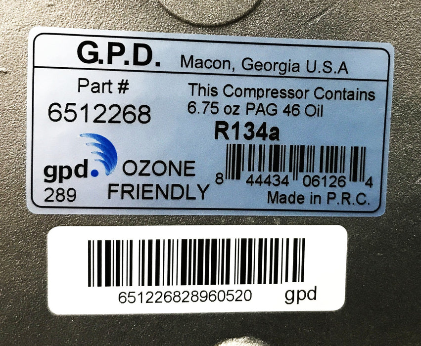 GPD A/C Compressor for Ford Town Car/Crown Victoria/Explorer 6512268 NOS