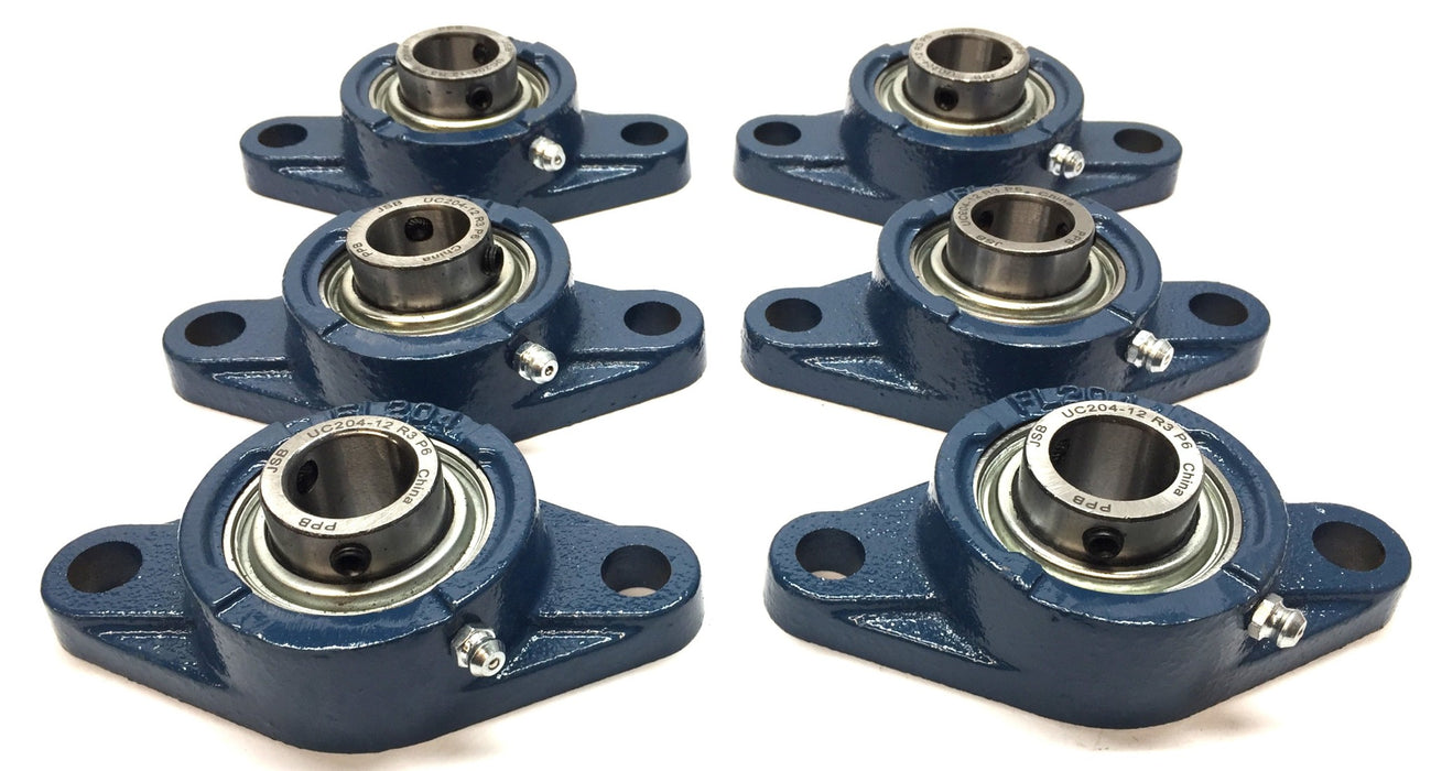 EGO 2-Bolt Pillow Block Bearing UCFL204-12 (UC204-12R3P6) [Lot of 6] NOS