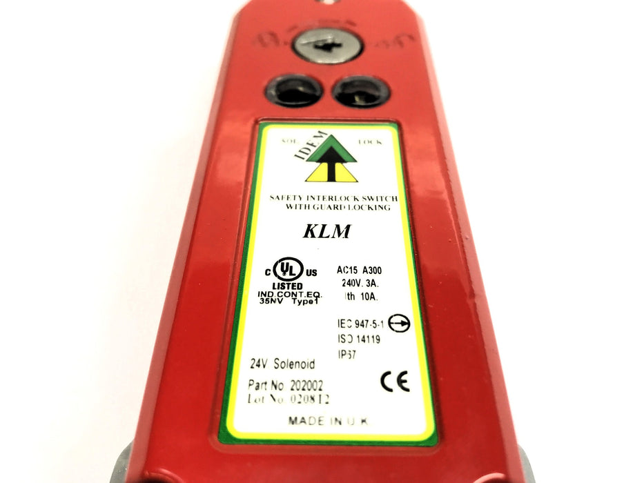 IDEM 1/2" NPT 24V Guard Locking Switch KLM-202002 NOS