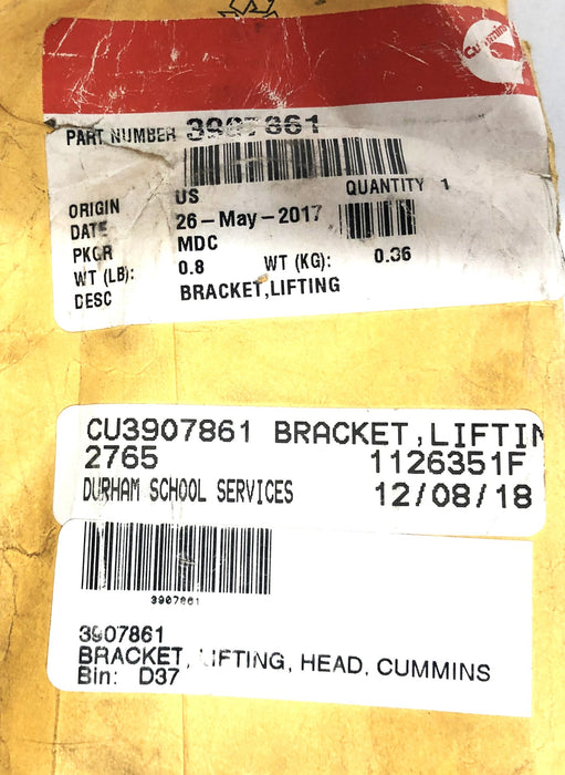 Cummins Lifting Bracket 3907861 NOS