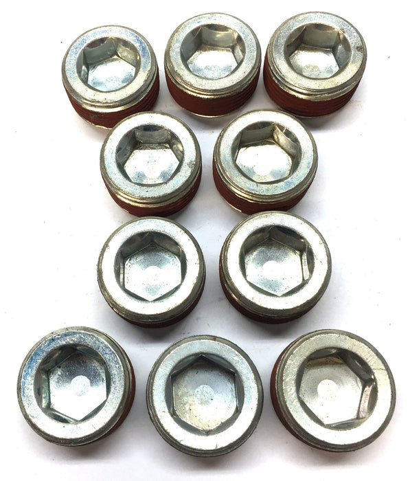 Unbranded 1" x 1/2" Solid Non Magnetic Threaded Steel Hex Plug [Lot of 10] NOS