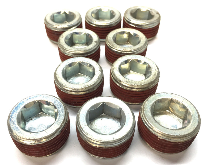 Unbranded 1" x 1/2" Solid Non Magnetic Threaded Steel Hex Plug [Lot of 10] NOS