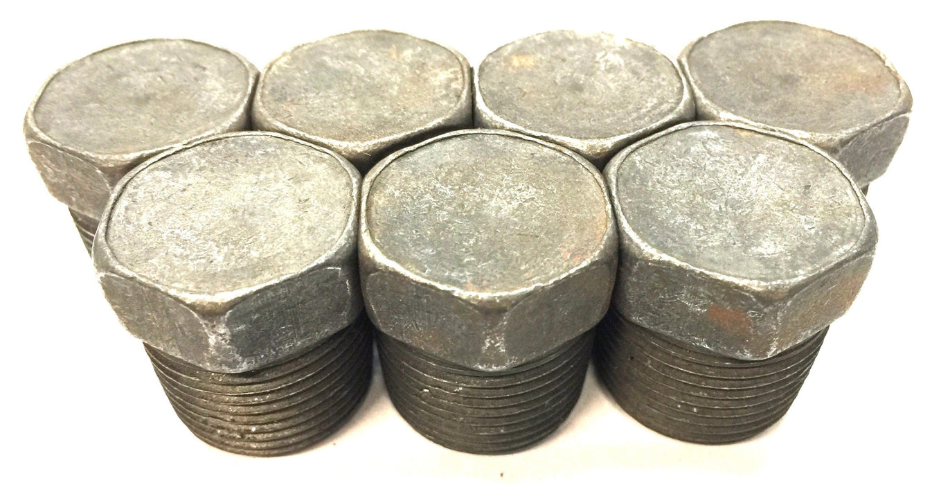 Unbranded 1" x 1-1/4" Solid Threaded Steel Hex Head Pipe Plug [Lot of 7] NOS