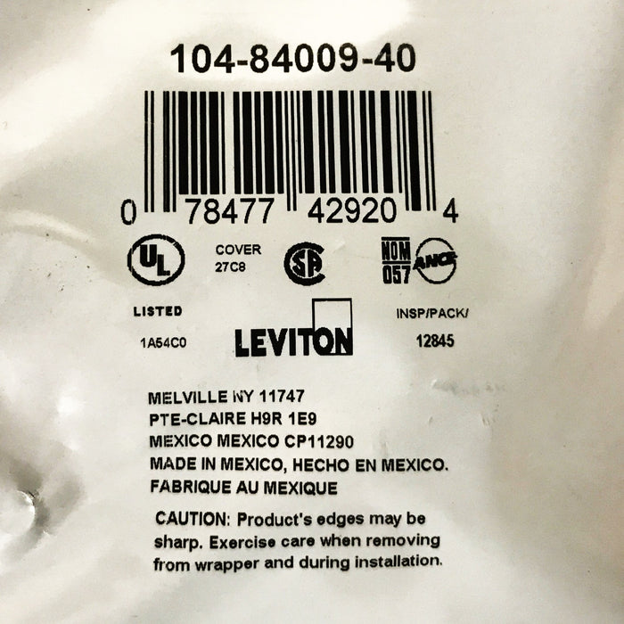 Leviton Stainless Steel 2-Gang 2-Switch Wall Plate 104-84009-40 [Lot of 10] NOS
