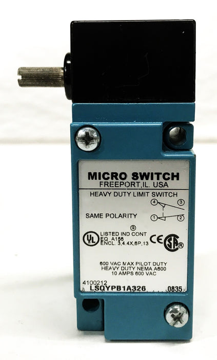 Honeywell Micro Switch Limit Switch LSQYPB1A326 USED
