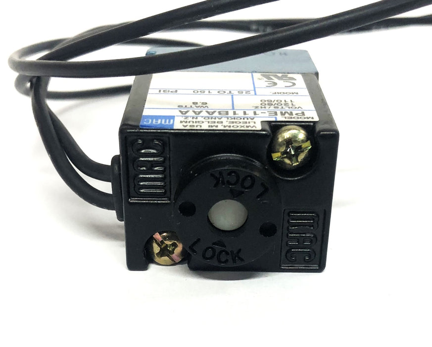 MAC 120V/60Hz 110V/50Hz 6.8W 25-150PSI Pilot Valve Assembly PME-111BAAA NOS