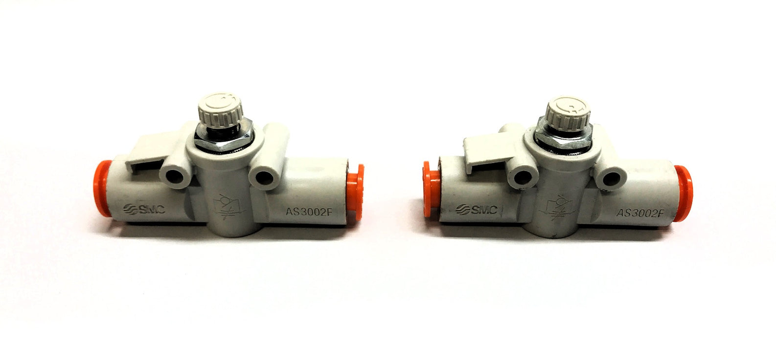 SMC 3/8" Push lock Flow Control Valve AS3002F [Lot of 2] NOS