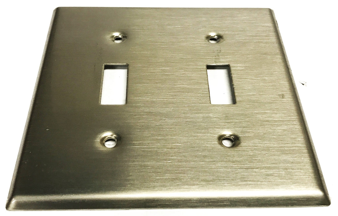 Leviton Stainless Steel 2-Gang 2-Switch Wall Plate 104-84009-40 [Lot of 10] NOS