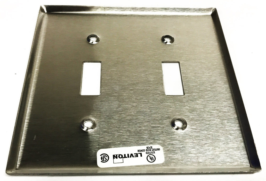 Leviton Stainless Steel 2-Gang 2-Switch Wall Plate 104-84009-40 [Lot of 10] NOS