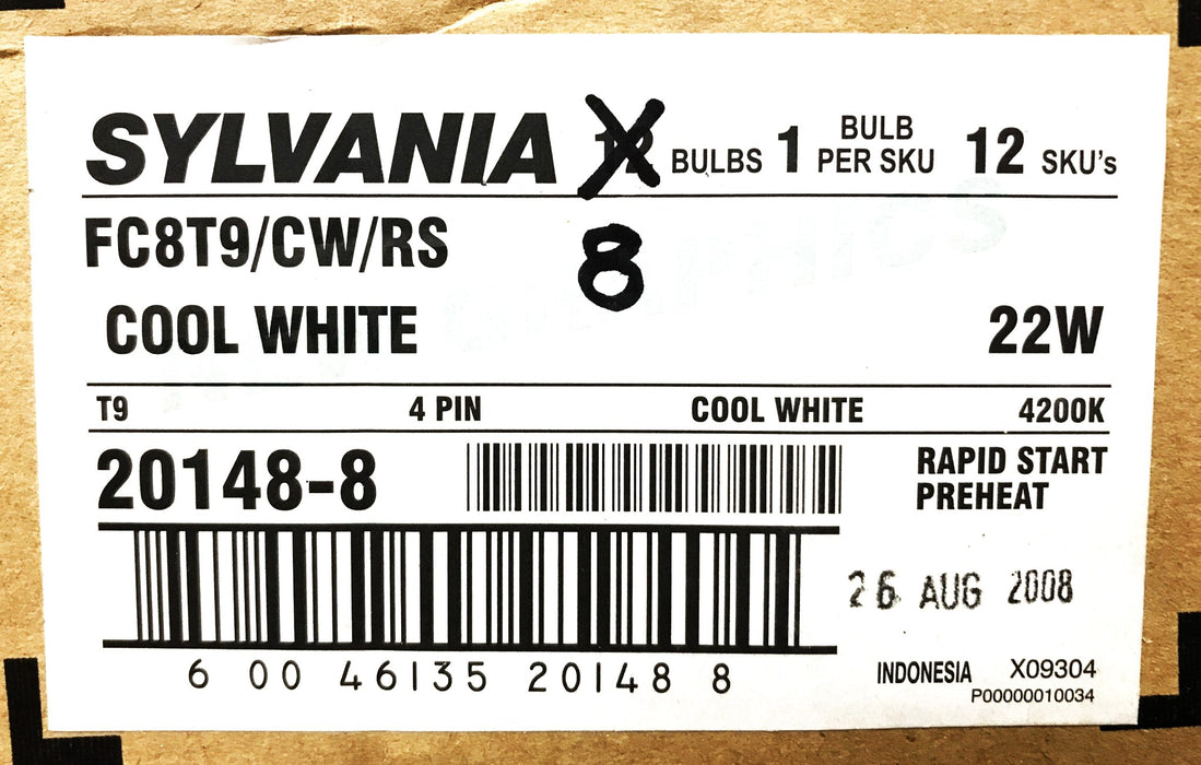 Sylvania Cool White Circline 8 inch Indoor Light Bulb FC8T9/CW/RP [Lot of 8] NOS