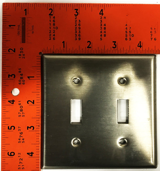 Leviton Stainless Steel 2-Gang 2-Switch Wall Plate 104-84009-40 [Lot of 10] NOS