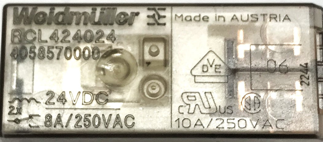 Weidmuller General Purpose Relay RCL424024 [Lot of 2] NOS