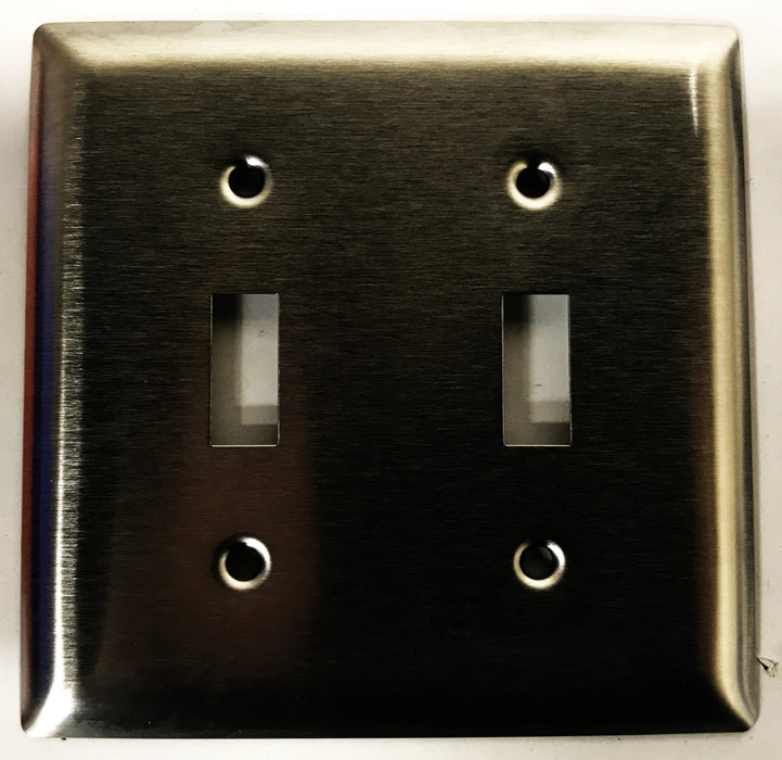 Pass & Seymour Stainless Steel 2-Gang 2-Switch Wall Plate SS2 [Lot of 10] NOS