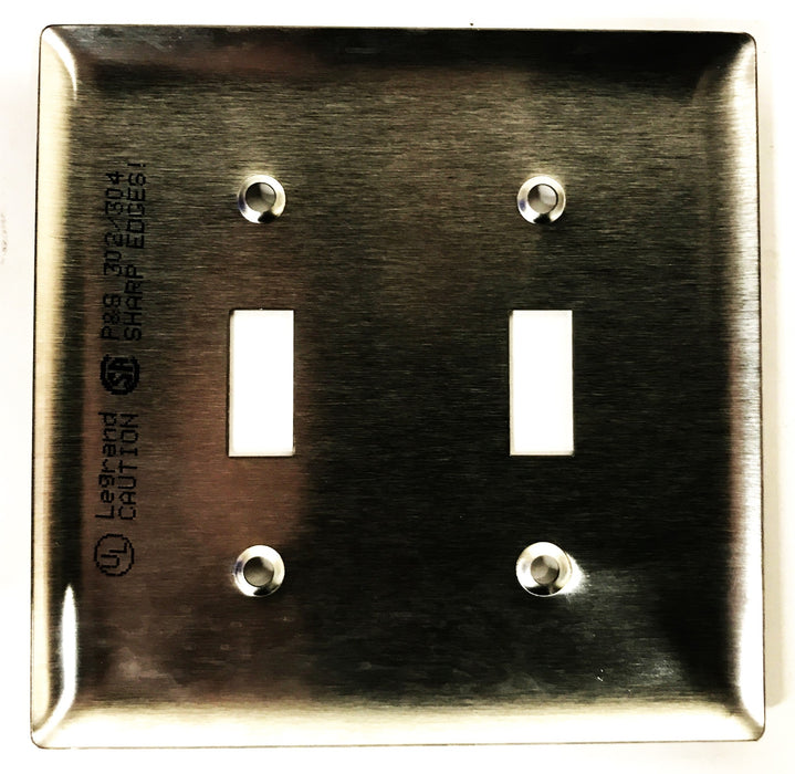 Pass & Seymour Stainless Steel 2-Gang 2-Switch Wall Plate SS2 [Lot of 10] NOS