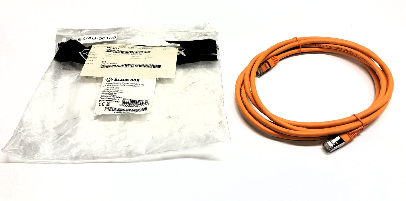 Black Box Cat 6 10Ft PVC Patch Cable EVNSL0272OR-0010 NOS