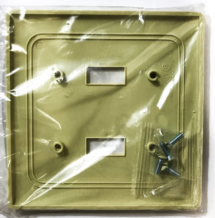 Unbranded Ivory Plastic 2-Gang 2-Switch Wall Plate NPJ21 [Lot of 30] NOS