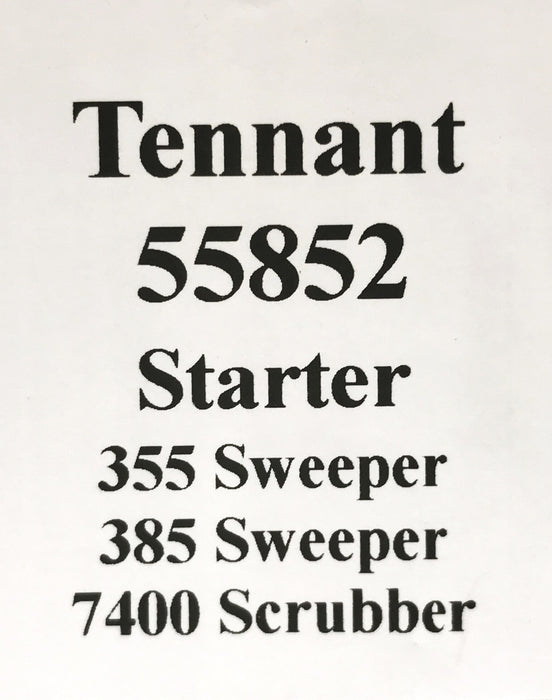 Tennant (Brand Unknown) Sweeper Starter 55852 NOS
