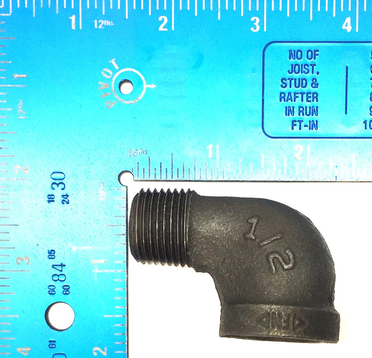 Ward Manufacturing 1/2" Black Pipe 90-Degree Elbow Pipe Fitting [Lot of 7] NOS