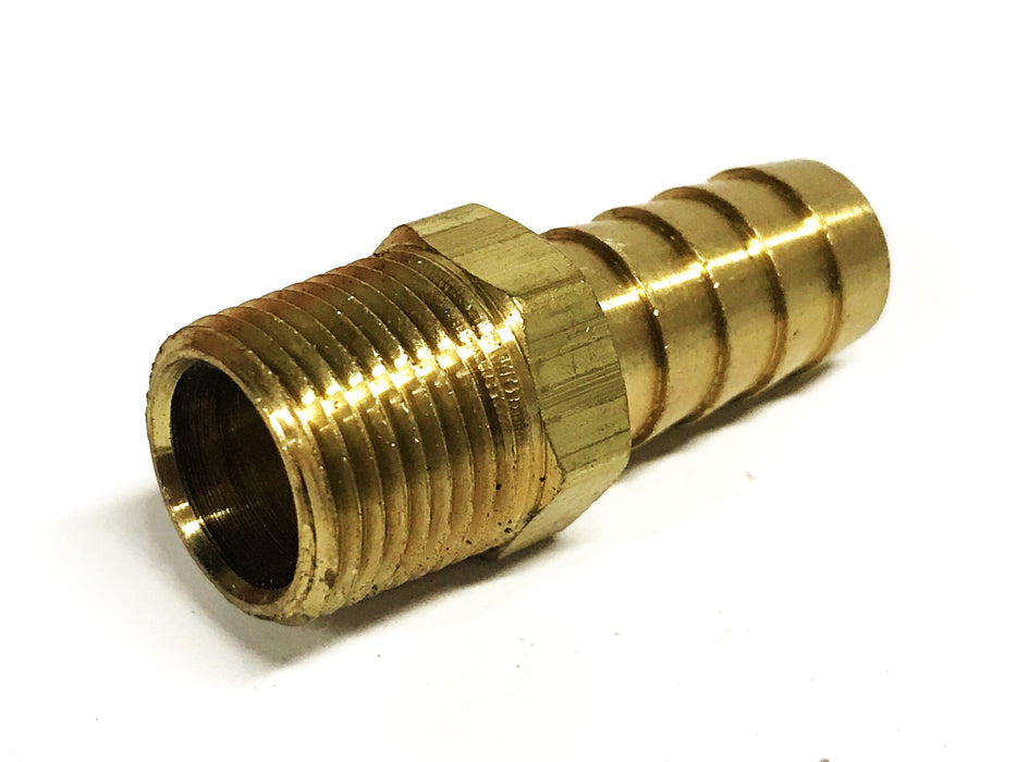 Unbranded 1/2 inch Barb x 3/8 inch NPT Male Straight Hose Fitting [Lot of 5] NOS